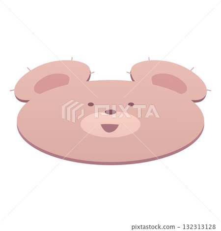 A cute brown children's rug in the shape of a bear's head, with ears and eyes. A cute brown children's rug in the shape of a bear's head, with ears and eyes. 132313128