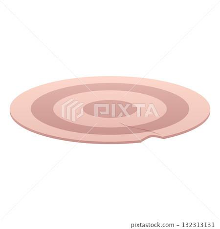 Round rug with striped pattern in nude beige color, vector cartoon woven carpet for floor in room or bathroom, neat mat 132313131