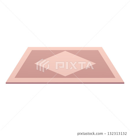 Rug with geometric square pattern in nude beige color, vector cartoon floor carpet in room or doormat, textile neat mat Rug with geometric square pattern in nude beige color, vector cartoon floor carpet in room or doormat, textile neat mat 132313132