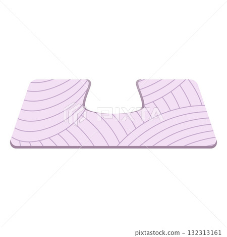 A soft bath mat, under the toilet, purple with a striped pattern. A soft bath mat, under the toilet, purple with a striped pattern. 132313161