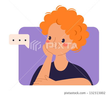 Woman Character Online Have Distant Network Meeting and Communication Vector Illustration Woman Character Online Have Distant Network Meeting and Communication Vector Illustration 132313802