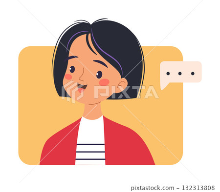 Woman Character Online Have Distant Network Meeting and Communication Vector Illustration Woman Character Online Have Distant Network Meeting and Communication Vector Illustration 132313808