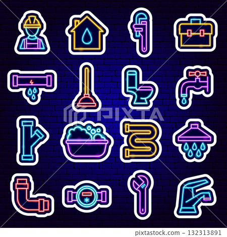 Plumbing Neon Stickers Plumbing Neon Stickers 132313891