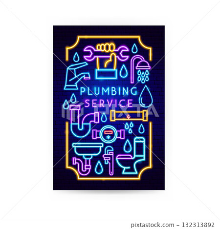 Plumbing Neon Flyer 132313892
