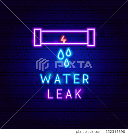 Leaking Pipe Neon Label 132313898