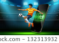 live scroeboard mobile with football player 132313932
