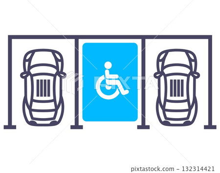Disabled parking for car. 132314421
