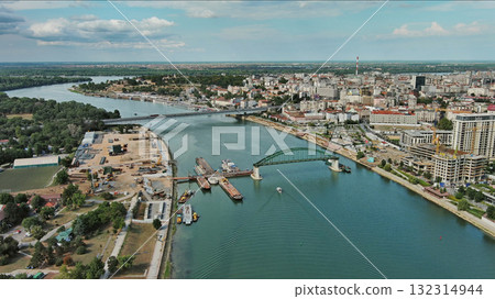 Belgrade city and bridges over Sava river Belgrade city and bridges over Sava river 132314944