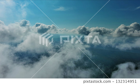 Clouds and mountains, flying in clouds Clouds and mountains, flying in clouds 132314951