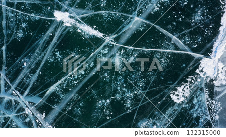Aerial top view of frozen Lake Baikal 132315000