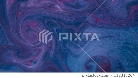 Wave art. Acrylic texture. Defocused purple blue pink color sparkling liquid pigment floating on abstract art creative background. Wave art. Acrylic texture. Defocused purple blue pink color sparkling liquid pigment floating on abstract art creative background. 132315264