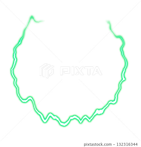 Green lightning circle on transparent background Green lightning circle on transparent background 132316344