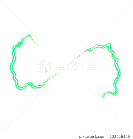 透明背景上的綠色雙向閃電 透明背景上的綠色雙向閃電 132316399