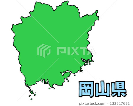 岡山縣的地圖略顯鬆散,文字簡單 岡山縣的地圖略顯鬆散,文字簡單 132317651