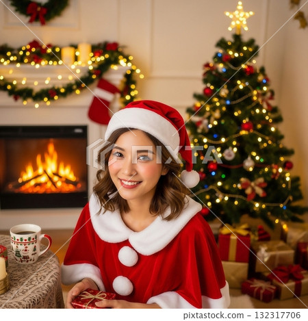 Women enjoying a Christmas party Women enjoying a Christmas party 132317706