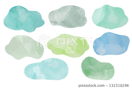 大理石水彩線描框素材插圖集 132318296