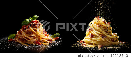 Two types of spaghetti Two types of spaghetti 132318740
