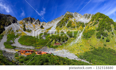 Autumn in the Northern Alps: Karasawa Cirque and the spectacular view of the Hotaka mountain range Autumn in the Northern Alps: Karasawa Cirque and the spectacular view of the Hotaka mountain range 132318880