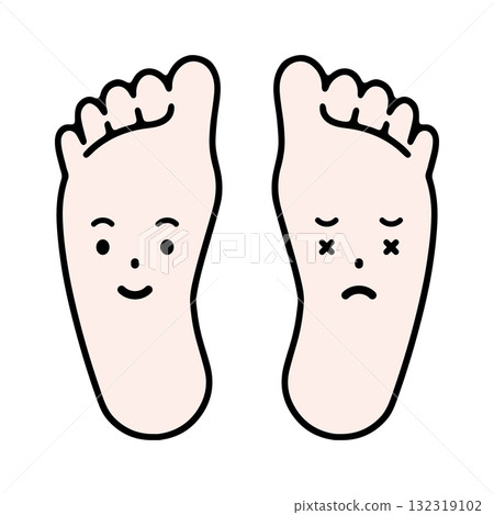 A design that communicates! Foot illustrations with facial expressions A design that communicates! Foot illustrations with facial expressions 132319102