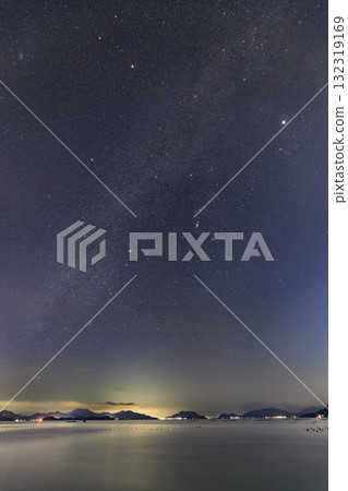 瀨戶內冬季星空、獵戶座和冬季鑽石 132319169