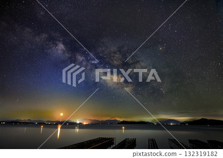 瀨戶內冬日星空:升起的銀河和月亮 瀨戶內冬日星空:升起的銀河和月亮 132319182