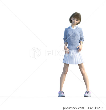 穿著針織衣服的年輕女子 132319215