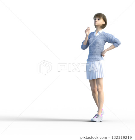 穿著針織衣服的年輕女子 132319219