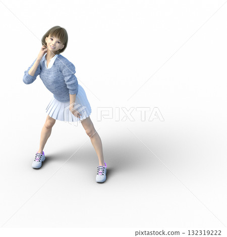 穿著針織衣服的年輕女子 132319222