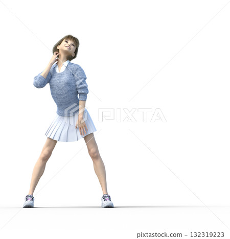 穿著針織衣服的年輕女子 132319223