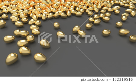 金蛋CG - 大量滾滾的金蛋 - 人力資源外流圖像 - PowerPoint標題 - 渲染CG - 背景 132319516
