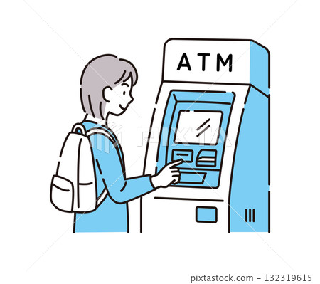 ATM and woman ATM and woman 132319615