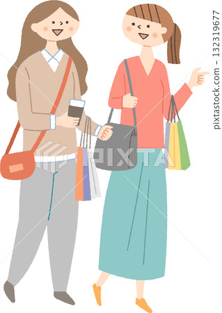 兩個女人購物 132319677