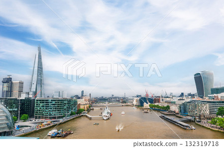 London: The Shard and the City of London across the River Thames 132319718
