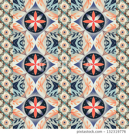 seamless pattern. vintage decorative elements. hand drawn background 132319776