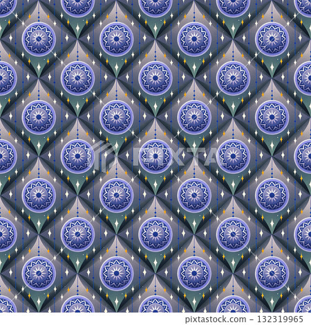 seamless pattern. vintage decorative elements. hand drawn background 132319965
