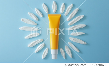 Yellow plastic tube cream container for sun screen skincare protection for branding Yellow plastic tube cream container for sun screen skincare protection for branding 132320872