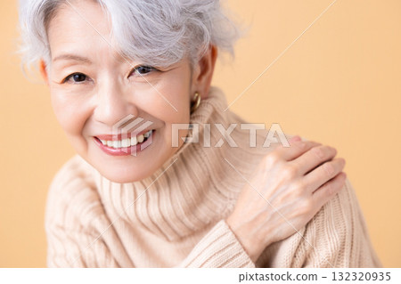 Senior woman portrait of a gray-haired woman 132320935
