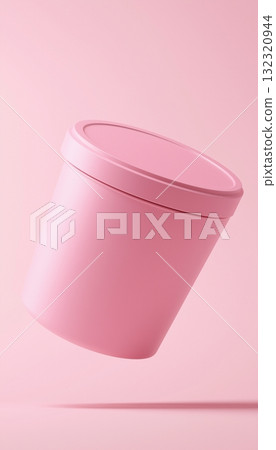 Pink matte packaging food cream jar mockup with smooth story background Pink matte packaging food cream jar mockup with smooth story background 132320944