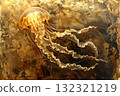 Brass jellyfish relief 132321219