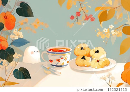 秋日午後，在一張有鬼魂和鮮花的餐桌旁度過 132321313