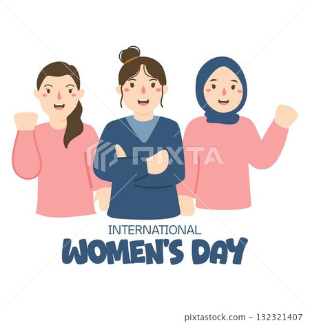 Happy Womens Day card International multiethnic 132321407