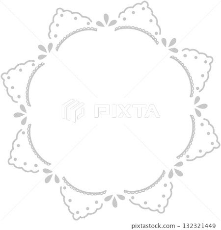 簡單的灰色圓形花邊 132321449
