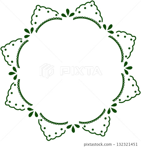 綠色簡約圓形蕾絲 132321451