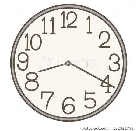 Illustration of a clock at 8:20 (morning, school, work, schedule) 132321776