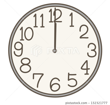 時鐘插圖顯示正好 12 點(午餐、中午、休息) 時鐘插圖顯示正好 12 點(午餐、中午、休息) 132321777