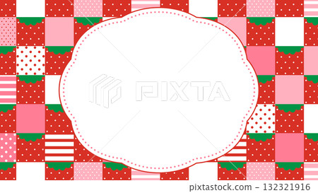 Strawberry lattice pattern frame material (landscape) Strawberry lattice pattern frame material (landscape) 132321916