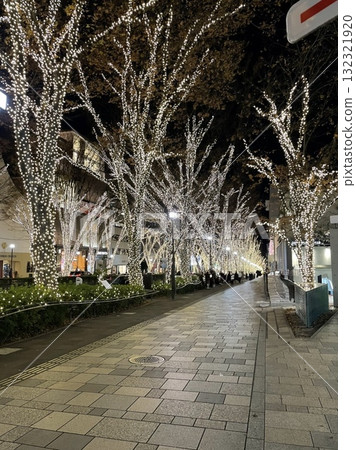 Illuminated sidewalk Illuminated sidewalk 132321920