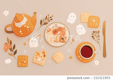 Orange Pot and Ghost Tea Party 132321955