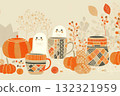 Heartwarming tea art of fallen leaves and ghosts 132321959
