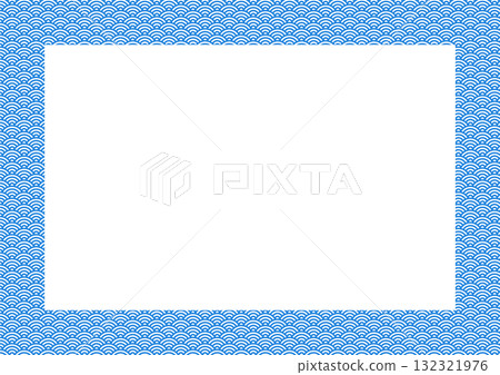 A traditional Japanese pattern, Seigaiha, frame and blue striped background A traditional Japanese pattern, Seigaiha, frame and blue striped background 132321976